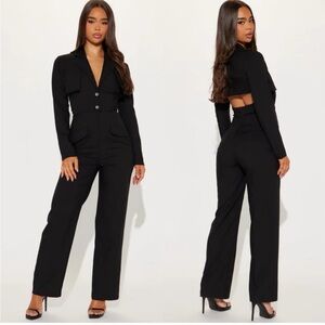 Fashion Nova Classic Black Pantsuit